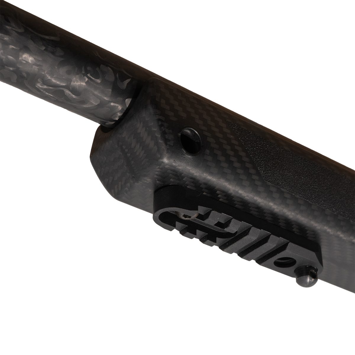 Snowy Mountain Rifle Co. | Custom Long-Range Rifles Long Range Hunter underside of stock with picatinny rail and QD insert