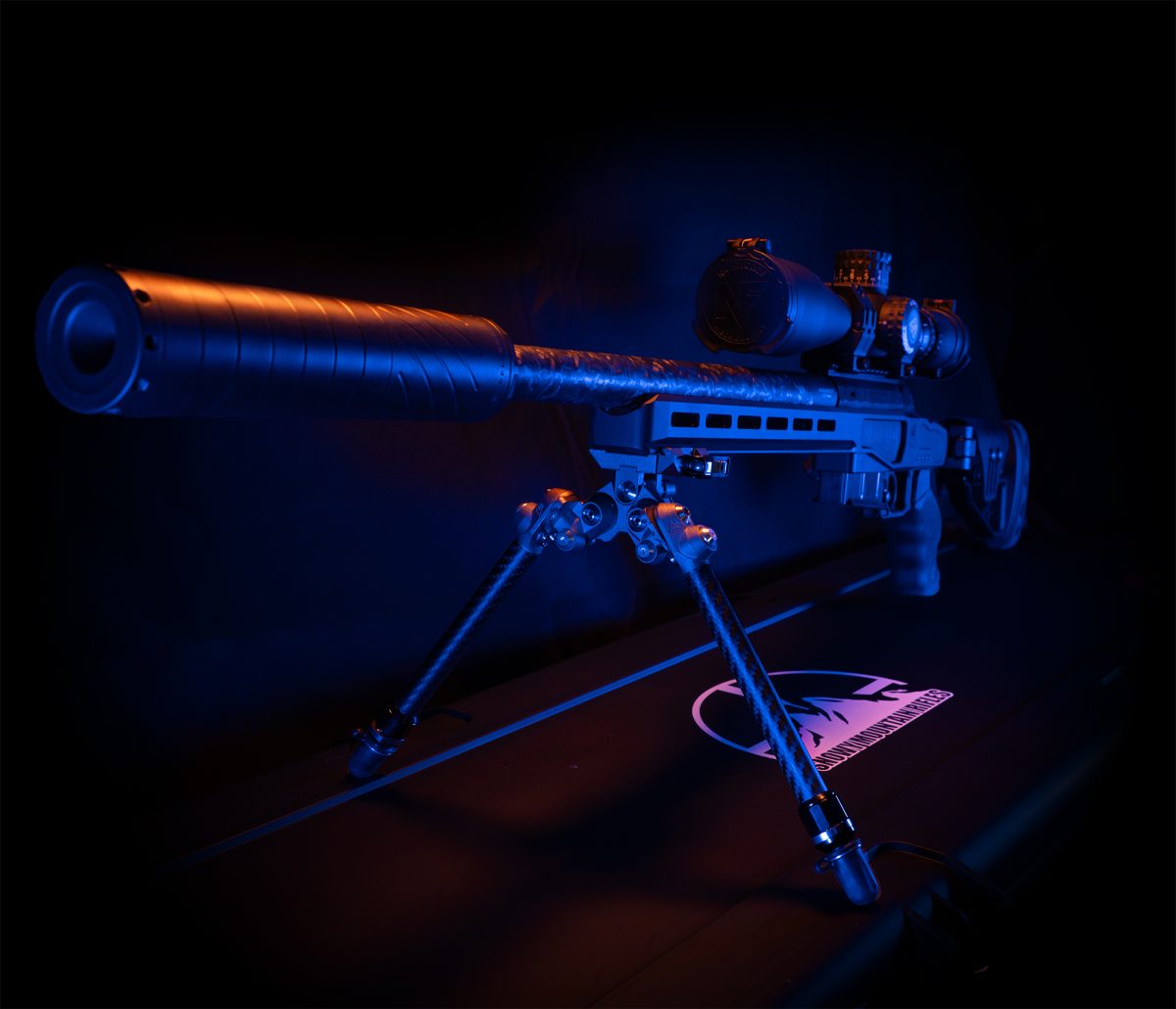 Snowy Mountain Rifles Wolverine with Backlanz bipod and Snowy Mountain Rifles suppressor